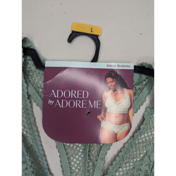 NWT Adored By Adore Me Bra Womens Size Large Green Sheer Floral Jenny Bralette - Picture 3 of 7